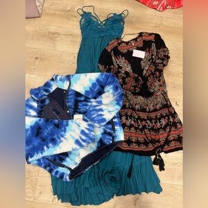 Free People Fleece and Dress Bundle Size Small